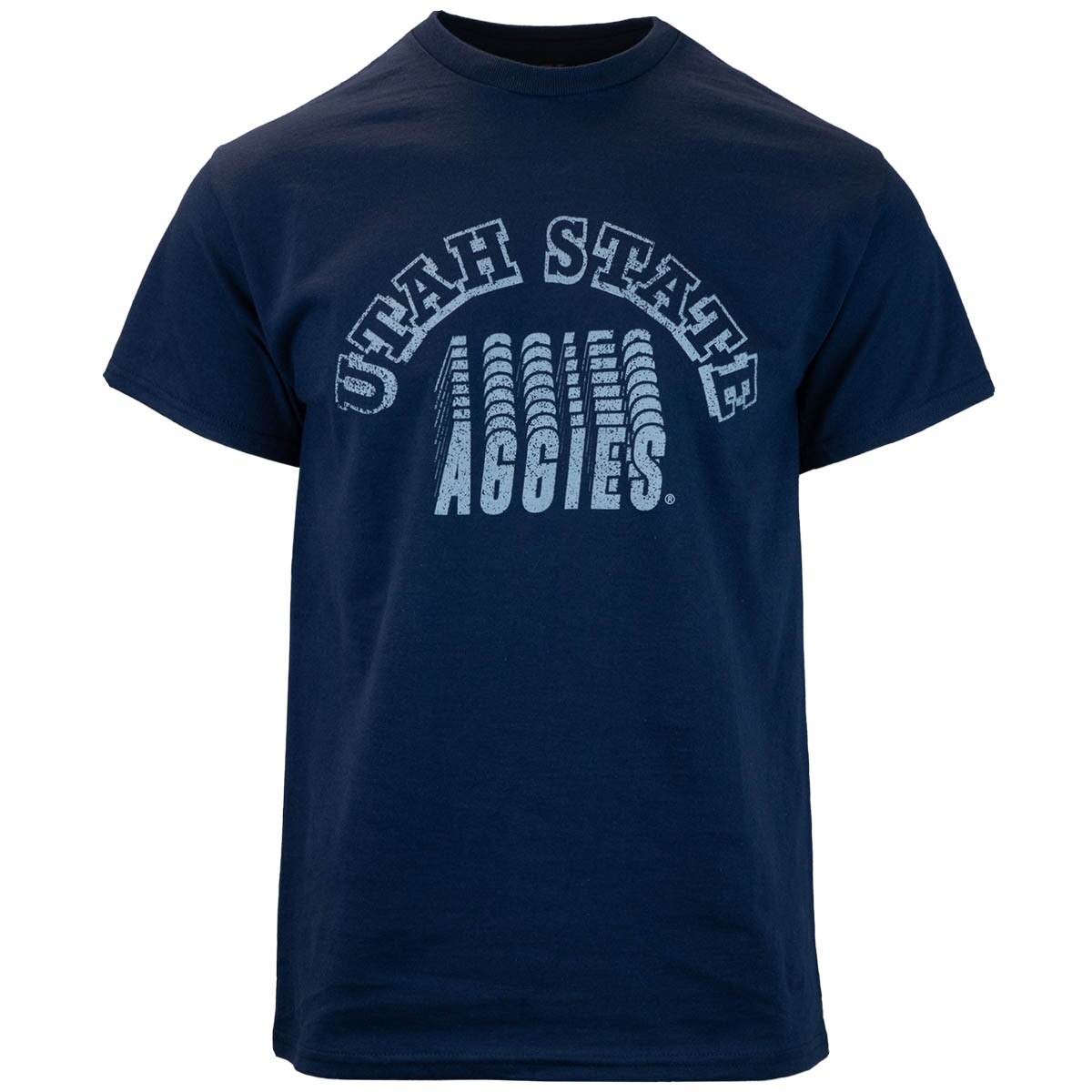 Utah state aggies distressed graphic navy unisex t-shirt